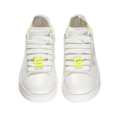 Sneakers Donna bianco e giallo fluo Bianco Gaelle- Francavilla Moda
