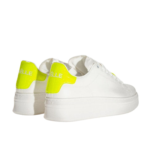 Sneakers Donna bianco e giallo fluo Bianco Gaelle- Francavilla Moda