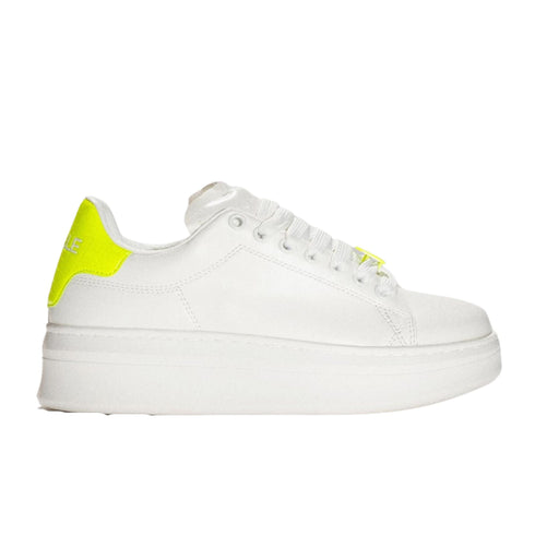Sneakers Donna bianco e giallo fluo Bianco Gaelle- Francavilla Moda