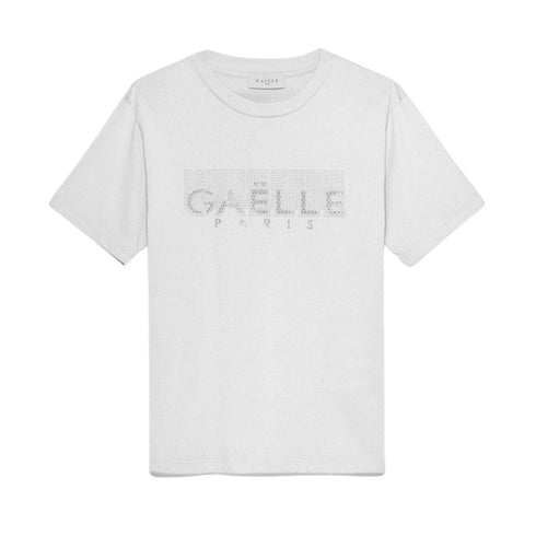 T-shirt Donna con logo a borchie Bianco GAELLE- Francavilla Moda