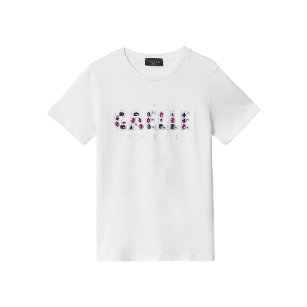 GAELLE T-shirt T-shirt Donna logo pietre Bianco - Francavilla Moda
