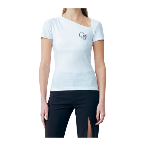 GAELLE T-Shirt T-shirt Donna scollo asimmetrico Bianco - Francavilla Moda