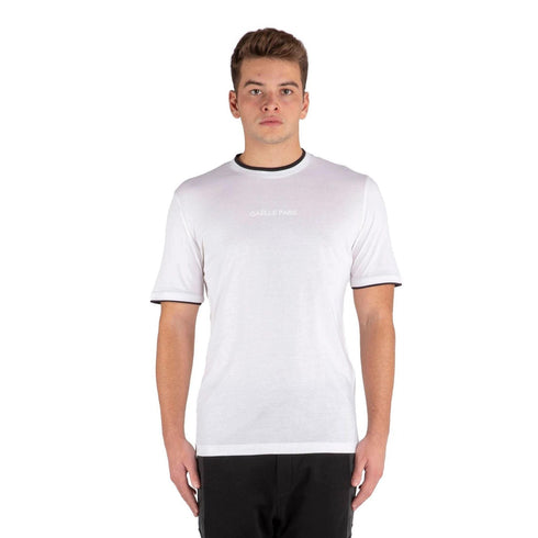 T-shirt Uomo in tinta unita con logo sul davanti tono su tono Bianco GAELLE- Francavilla Moda