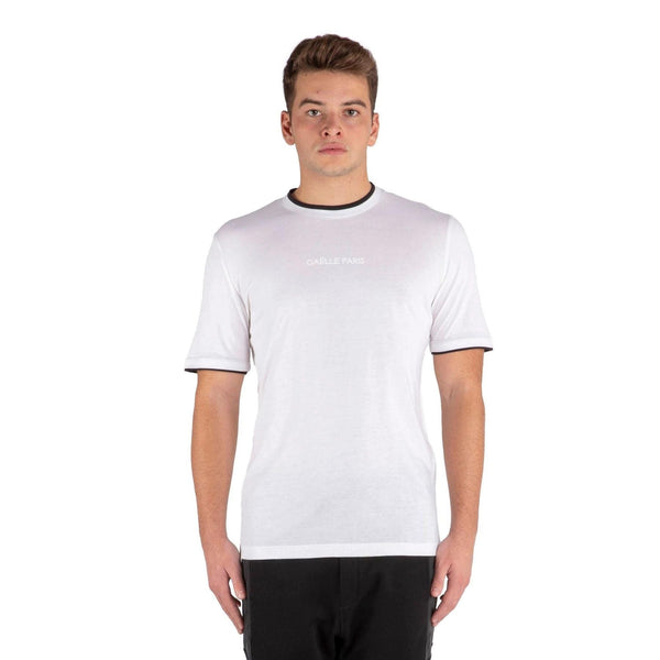 T-shirt Uomo in tinta unita con logo sul davanti tono su tono Bianco GAELLE- Francavilla Moda