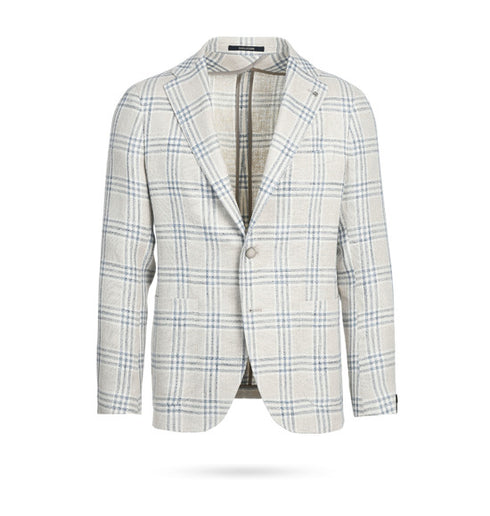 Men's single-breasted checked jacket