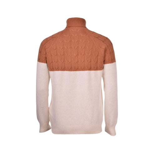 Dolcevita Uomo bicolore in lana Panna cammello Gran Sasso- Francavilla Moda