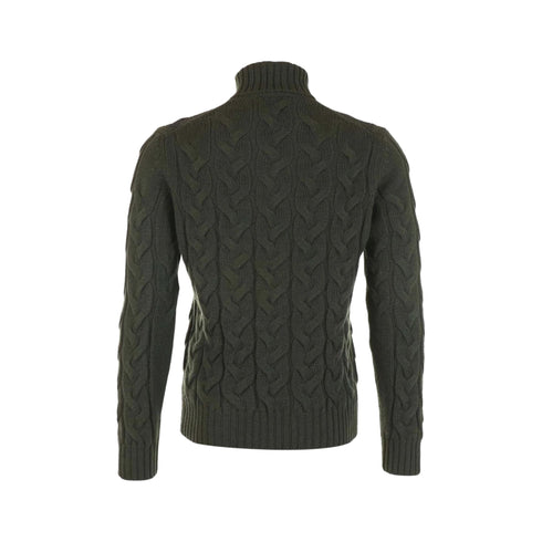 Pullover Dolcevita Uomo trecce multicolore Verde Gran Sasso- Francavilla Moda