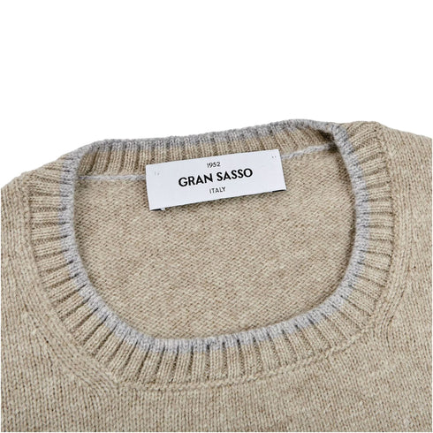 Pullover Uomo con bordino a contrasto Beige Gran Sasso- Francavilla Moda
