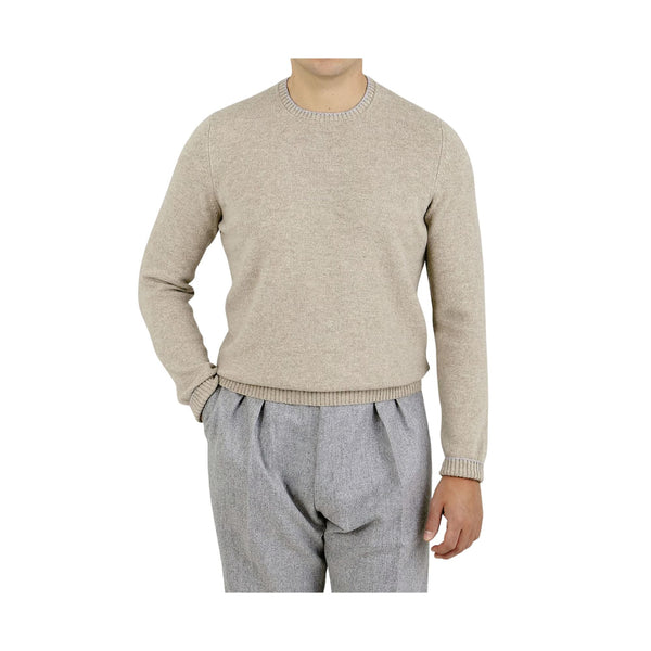 Pullover Uomo con bordino a contrasto Beige Gran Sasso- Francavilla Moda