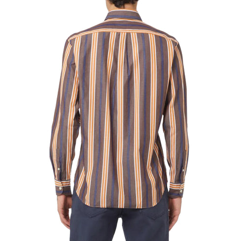 Camicia Uomo a righe in cotone Moro ocra HARMONT & BLAINE- Francavilla Moda
