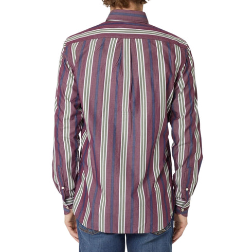 Camicia Uomo a righe in cotone Bordeaux verde HARMONT & BLAINE- Francavilla Moda
