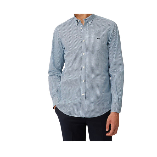 Harmont & Blaine Camicia elegante Camicia Uomo con motivo geometrico Bianco blu - Francavilla Moda