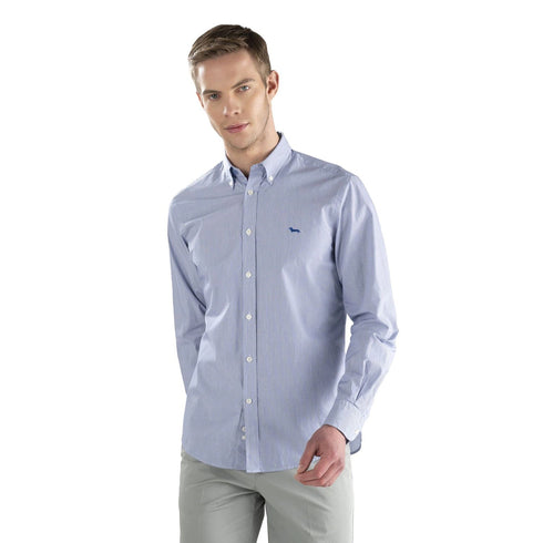 Camicia uomo in cotone a righe Bianco blu HARMONT & BLAINE- Francavilla Moda