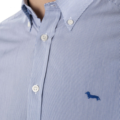 Camicia uomo in cotone a righe Bianco blu HARMONT & BLAINE- Francavilla Moda