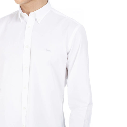 Camicia uomo in cotone a tinta unita Bianco HARMONT & BLAINE- Francavilla Moda