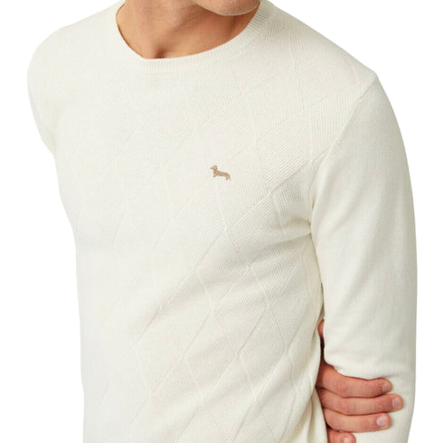 Harmont & Blaine Maglia Maglia Uomo con lavorazione rombo Bianco - Francavilla Moda