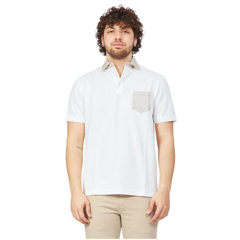 Polo Uomo con taschino in contrasto Bianco Harmont & Blaine- Francavilla Moda