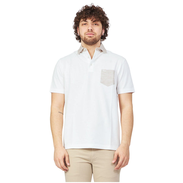 Polo Uomo con taschino in contrasto Bianco Harmont & Blaine- Francavilla Moda