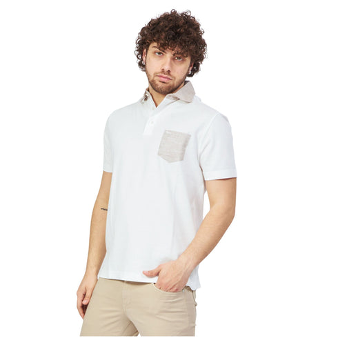 Polo Uomo con taschino in contrasto Bianco Harmont & Blaine- Francavilla Moda