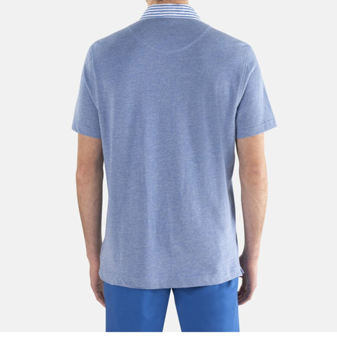 Polo Uomo in cotone a collo rigato Azzurro Harmont & Blaine- Francavilla Moda