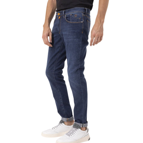 Jeans Uomo Cinque tasche con cucitura contrasto Jeans scuro JECKERSON- Francavilla Moda