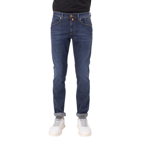 Jeans Uomo Cinque tasche con cucitura contrasto Jeans scuro JECKERSON- Francavilla Moda