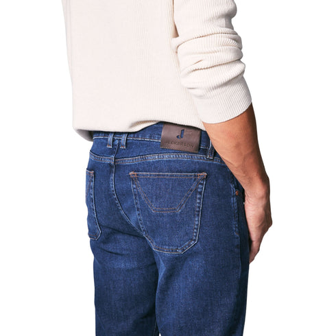 Jeckerson Jeans Jeans Uomo John con toppa in tono slim fit Denim scuro - Francavilla Moda