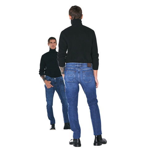 Jeckerson Jeans Jeans Uomo John con toppa in tono slim fit Denim medio A23-JECKERSONPA077JOHNDENI005-D005-29 - Francavilla Moda