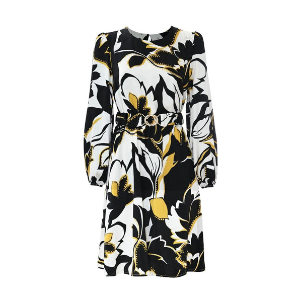 KOCCA Abito corto Abito Donna corto con cintura elastica Panna nero - Francavilla Moda