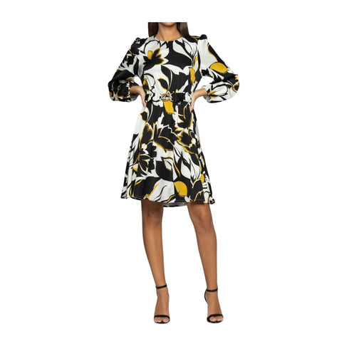 KOCCA Abito corto Abito Donna corto con cintura elastica Panna nero - Francavilla Moda