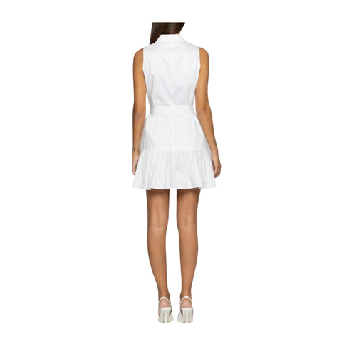 KOCCA Abito corto Abito Donna mini con bottoni e cintura Bianco P24-KOCCALOEREN-60001-S - Francavilla Moda