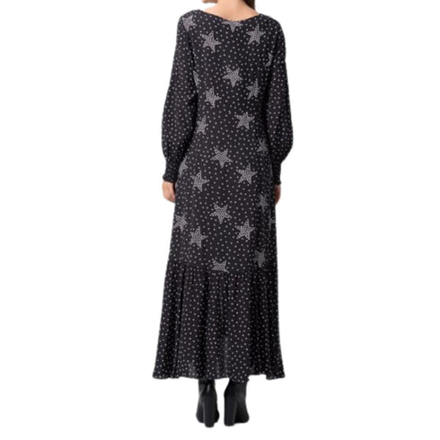 Abito Donna Onoria con stelle all-over Nero panna KOCCA- Francavilla Moda