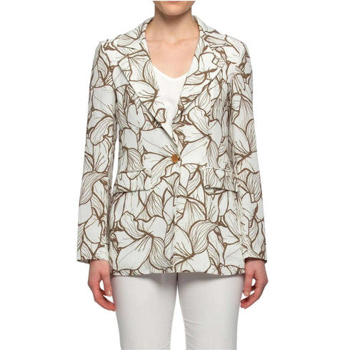 Blazer Donna in lino fantasia Naturale KOCCA- Francavilla Moda