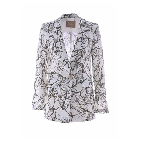 Blazer Donna in lino fantasia Naturale KOCCA- Francavilla Moda
