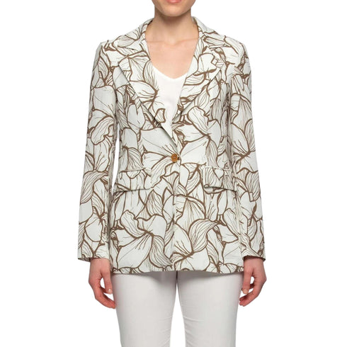Blazer Donna in lino fantasia Naturale KOCCA- Francavilla Moda