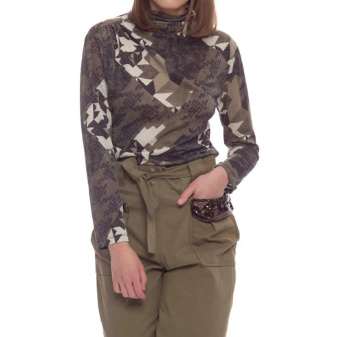 Blusa Donna con fantasia all over Verde Kocca- Francavilla Moda