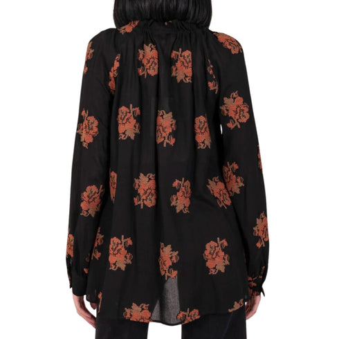 Blusa Donna con motivo a fiori Nero KOCCA- Francavilla Moda