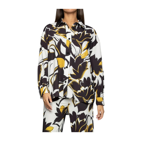 KOCCA Camicia casual Camicia Donna Over fantasia floreale Panna nero - Francavilla Moda
