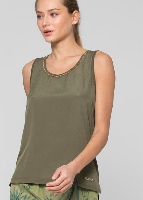 Canotta Donna CUESTA con dettaglio girocollo Militare KOCCA- Francavilla Moda