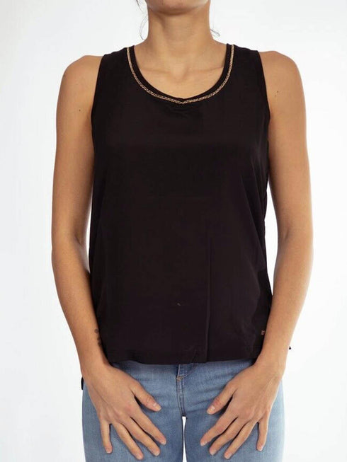 Canotta Donna CUESTA con dettaglio girocollo Nero KOCCA- Francavilla Moda