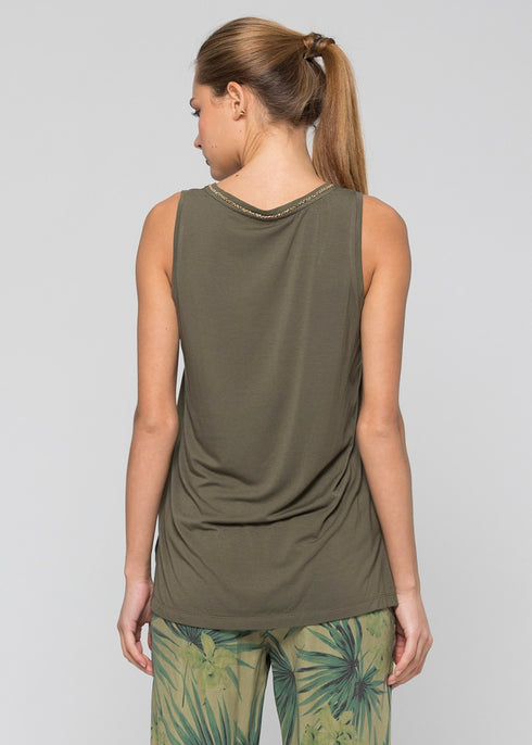 Canotta Donna CUESTA con dettaglio girocollo Militare KOCCA- Francavilla Moda