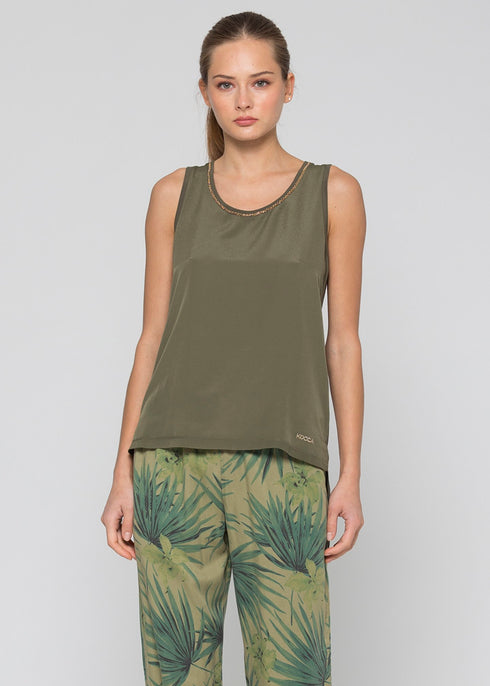 Canotta Donna CUESTA con dettaglio girocollo Militare KOCCA- Francavilla Moda
