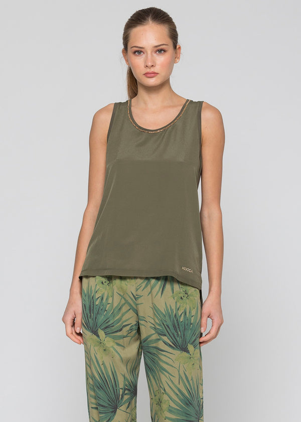 Canotta Donna CUESTA con dettaglio girocollo Militare KOCCA- Francavilla Moda