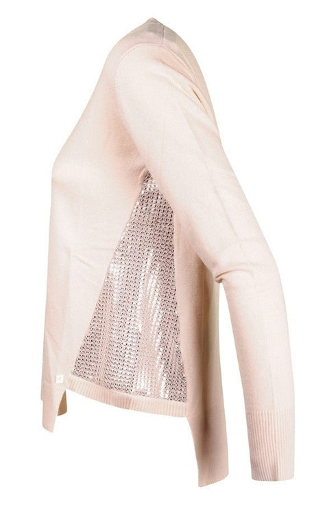 Maglia Donna girocollo con paillettes laterali Cappuccino KOCCA- Francavilla Moda