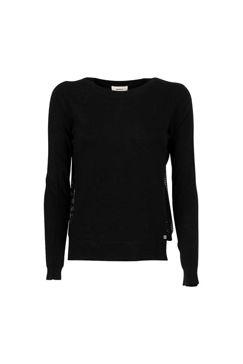 Maglia Donna girocollo con paillettes laterali Nero KOCCA- Francavilla Moda