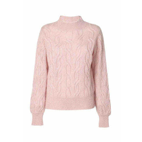 Maglia Donna mezzo collo con trecce Rosa KOCCA- Francavilla Moda