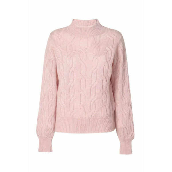 Maglia Donna mezzo collo con trecce Rosa KOCCA- Francavilla Moda