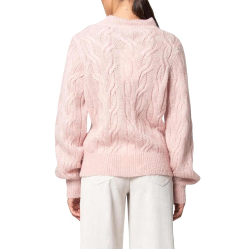 Maglia Donna mezzo collo con trecce Rosa KOCCA- Francavilla Moda