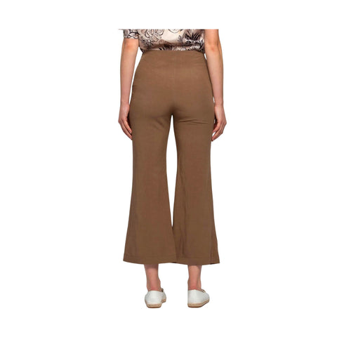 Pantalone Donna cropped lino e viscosa Nero KOCCA- Francavilla Moda