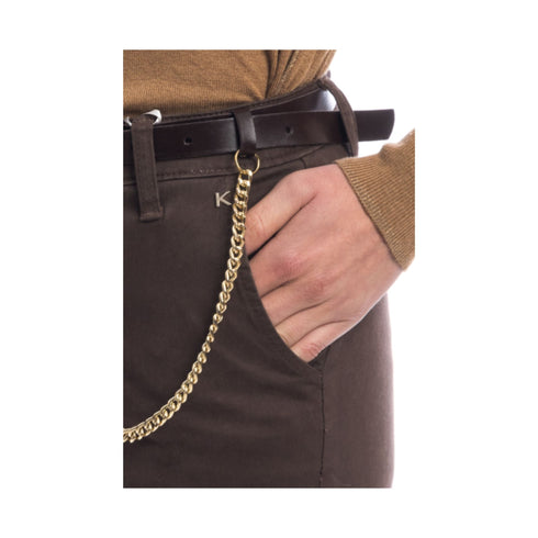 Kocca Pantalone Pantalone Donna modello chino con cintura Cioccolato A23-KOCCABAERAY-30372-26 - Francavilla Moda